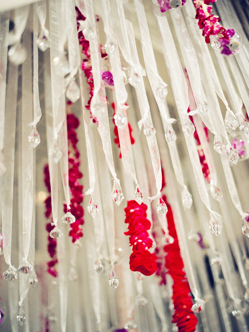 Ribbon Crystal and Floral Hanging Display