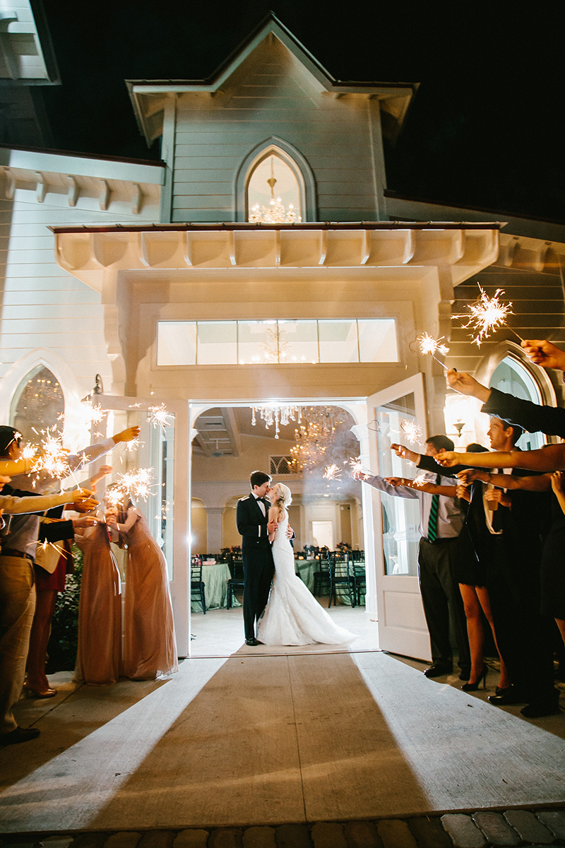 Sparkler Reception Exit at the Tybee Island Wedding Chapel