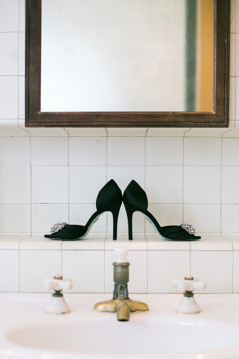 shoes on sink