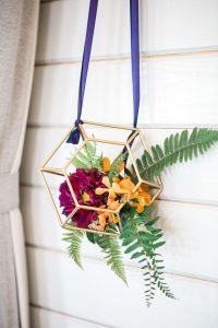 multicolored floral arrangement wedding decor gold