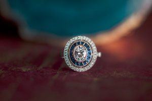wedding ring silver blue