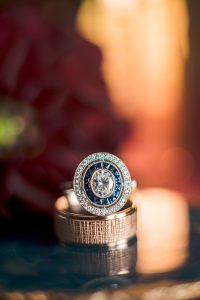 silver blue wedding ring