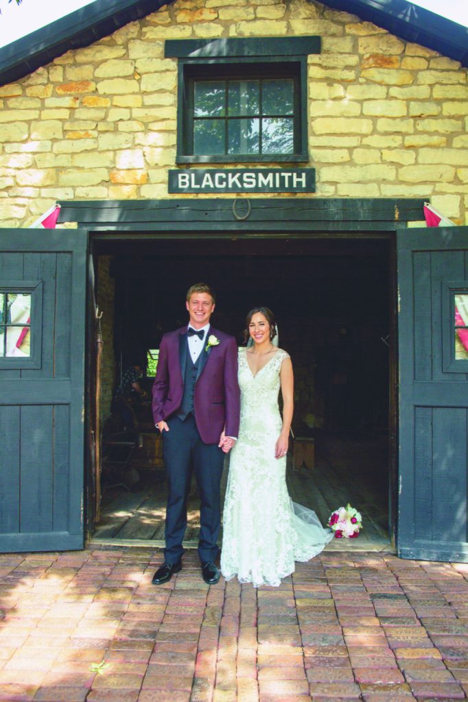 Wedding couple at Blacksmith Shop
