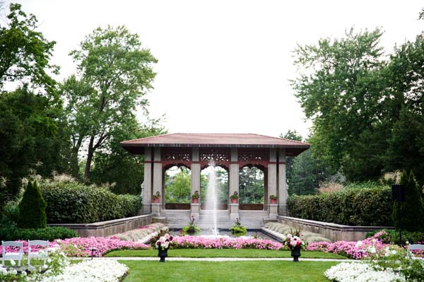Garden wedding ceremony at Armour House Lake Forest
