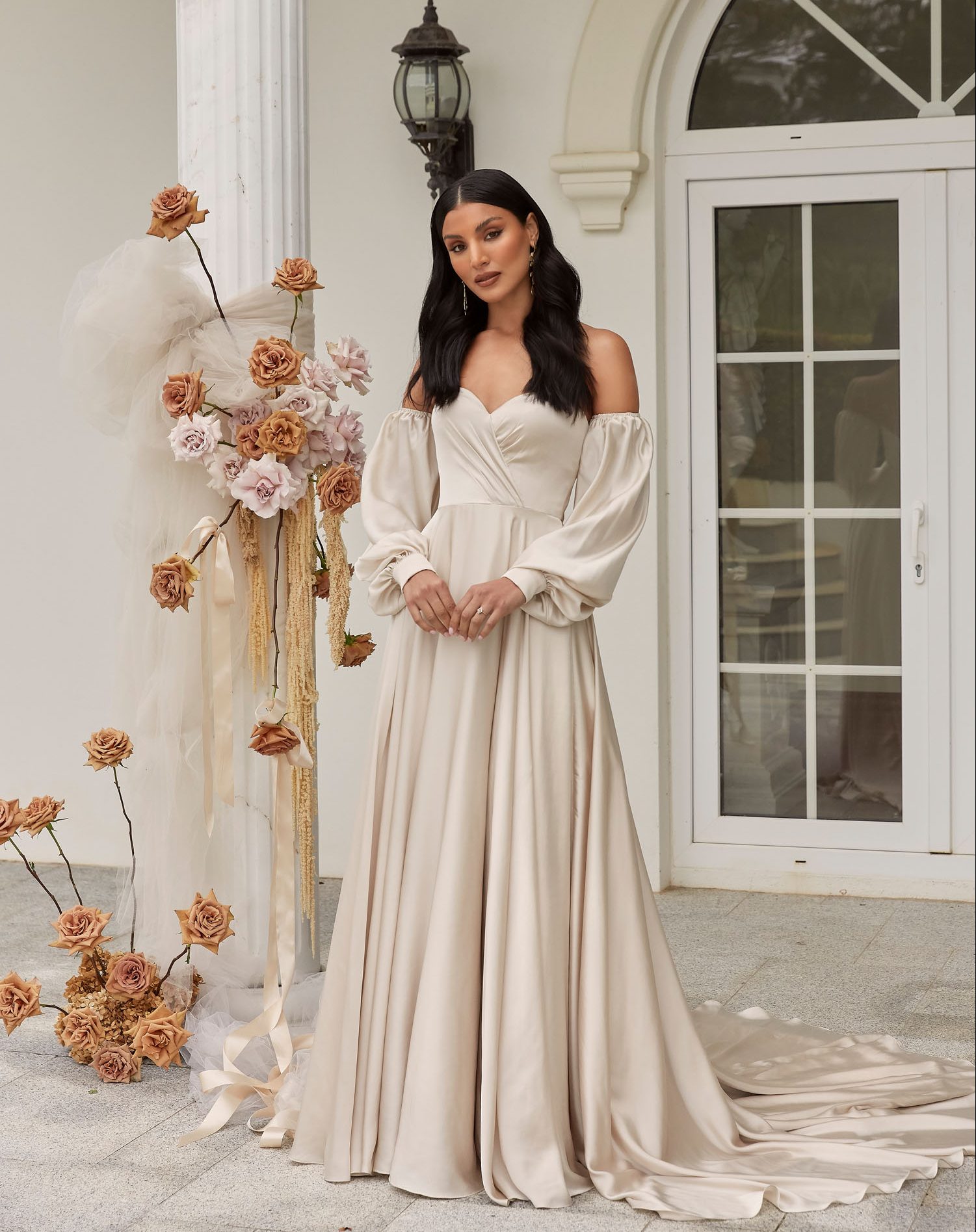 Detachable chiffon hotsell sleeves